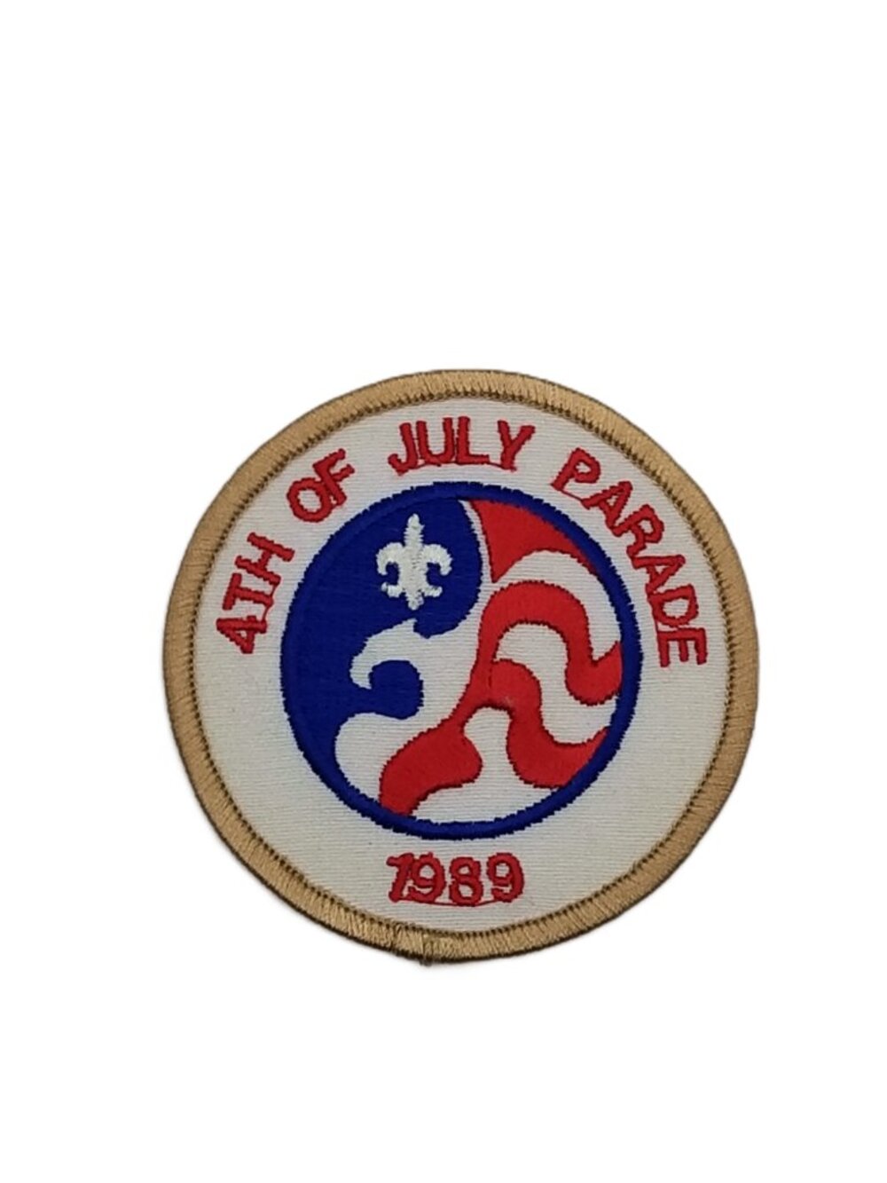 1989 4th of July Parade Boy Scout BSA Patch Fleur de Lis Round 3 Inch NOS